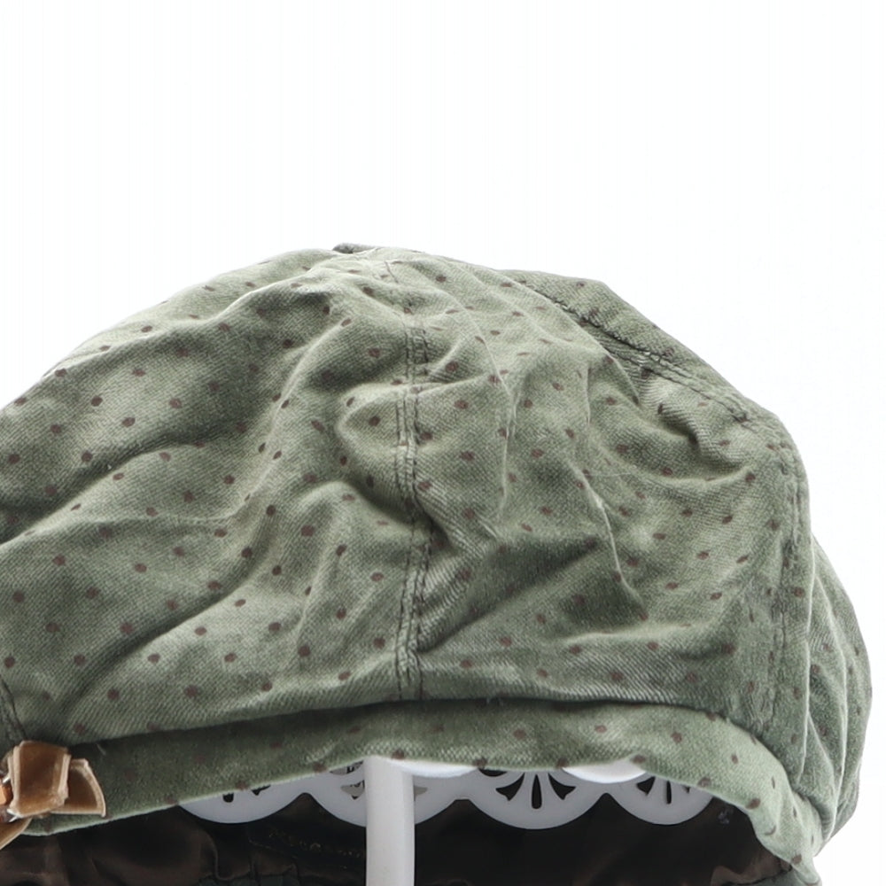 Accessorize Womens Green Polka Dot 100% Cotton Beret One Size