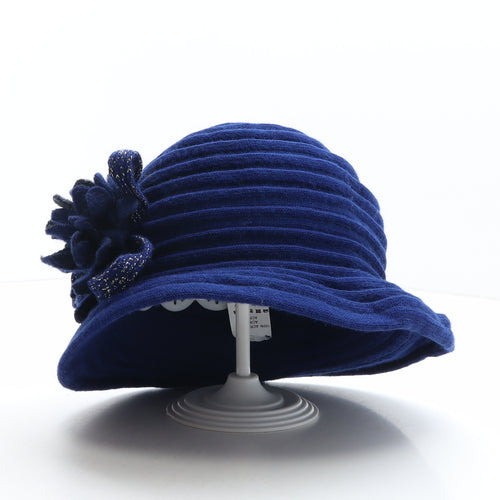 The Hat Shop Womens Blue Acrylic Cloche One Size - Flower Detail