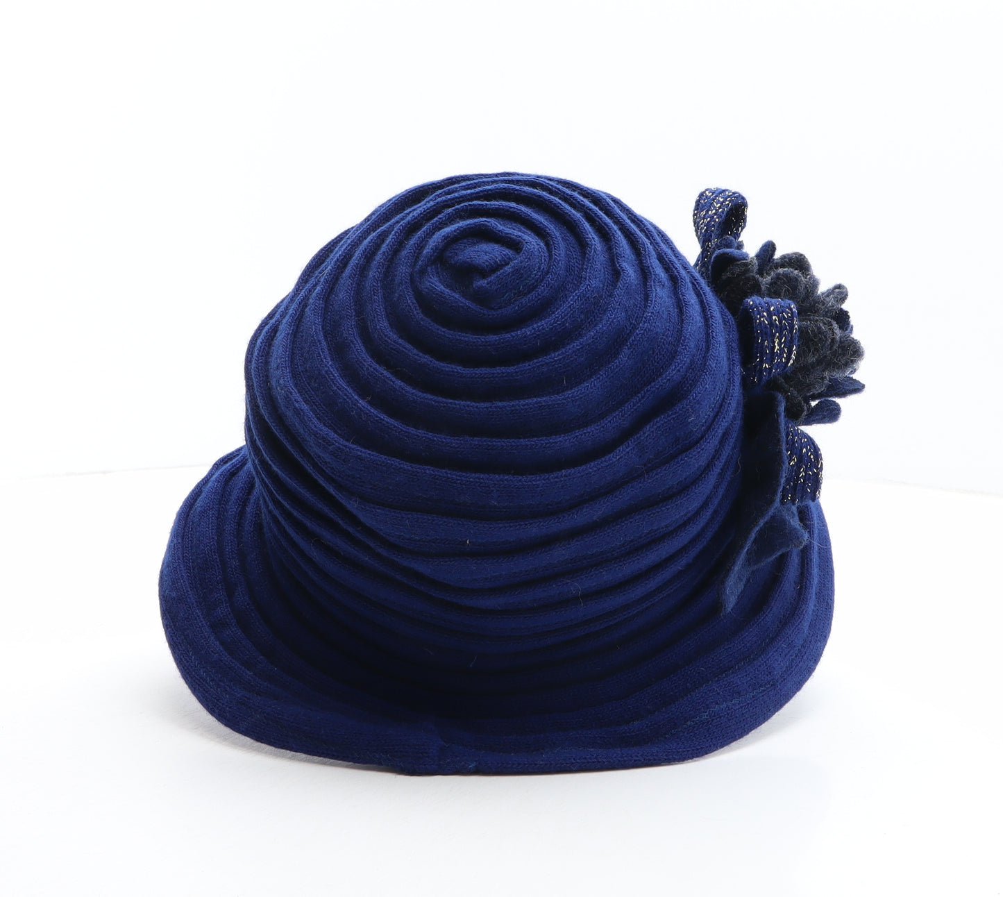 The Hat Shop Womens Blue Acrylic Cloche One Size - Flower Detail