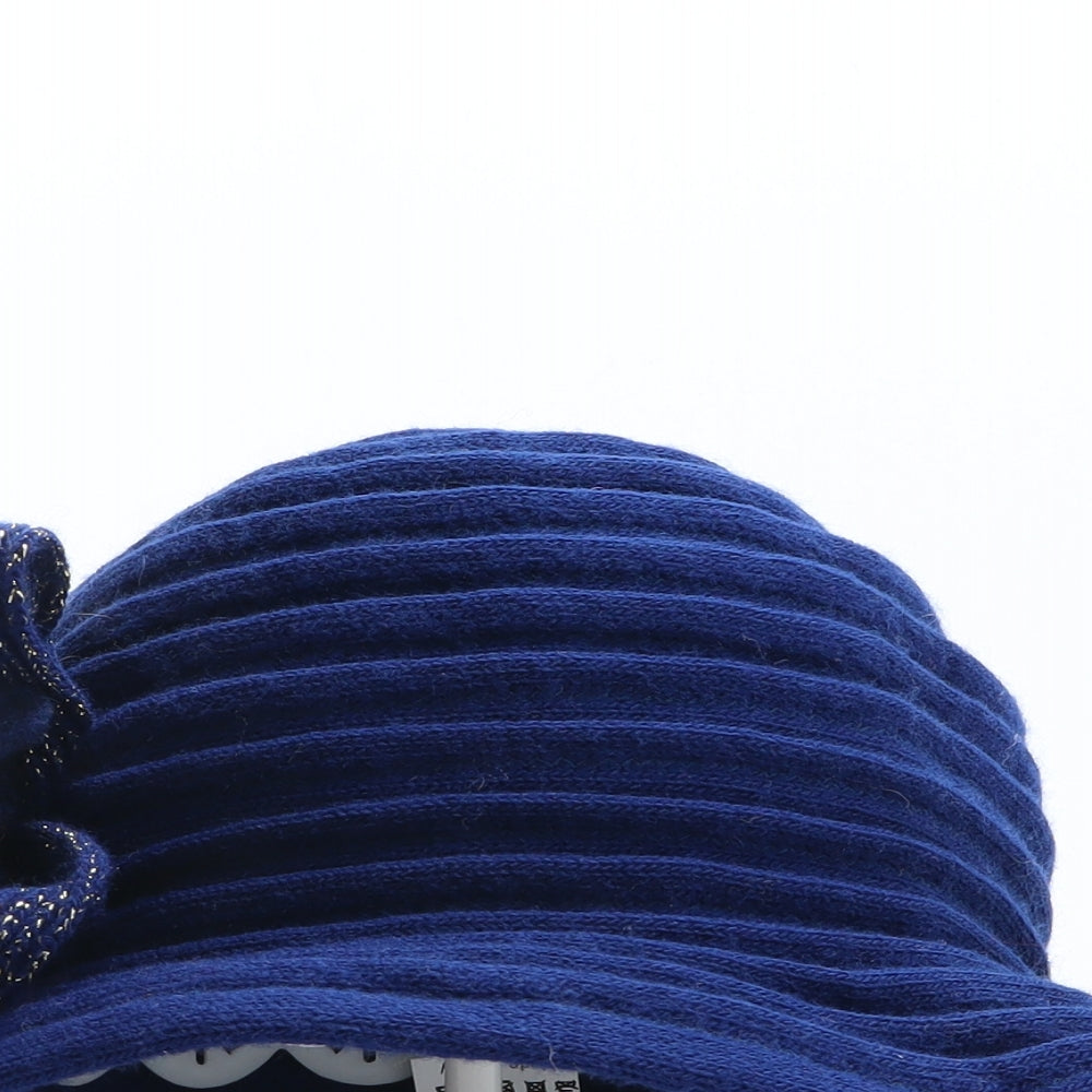 The Hat Shop Womens Blue Acrylic Cloche One Size - Flower Detail