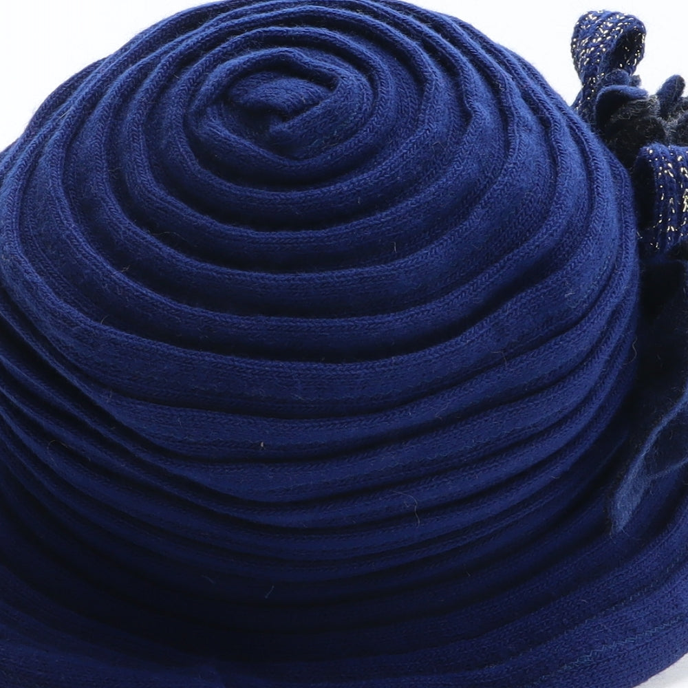 The Hat Shop Womens Blue Acrylic Cloche One Size - Flower Detail