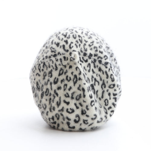Preworn Womens Multicoloured Animal Print Acrylic Beret One Size - Leopard print