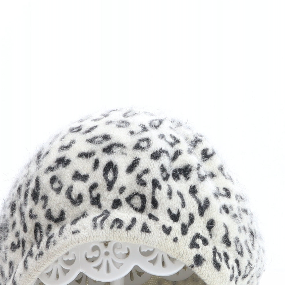 Preworn Womens Multicoloured Animal Print Acrylic Beret One Size - Leopard print