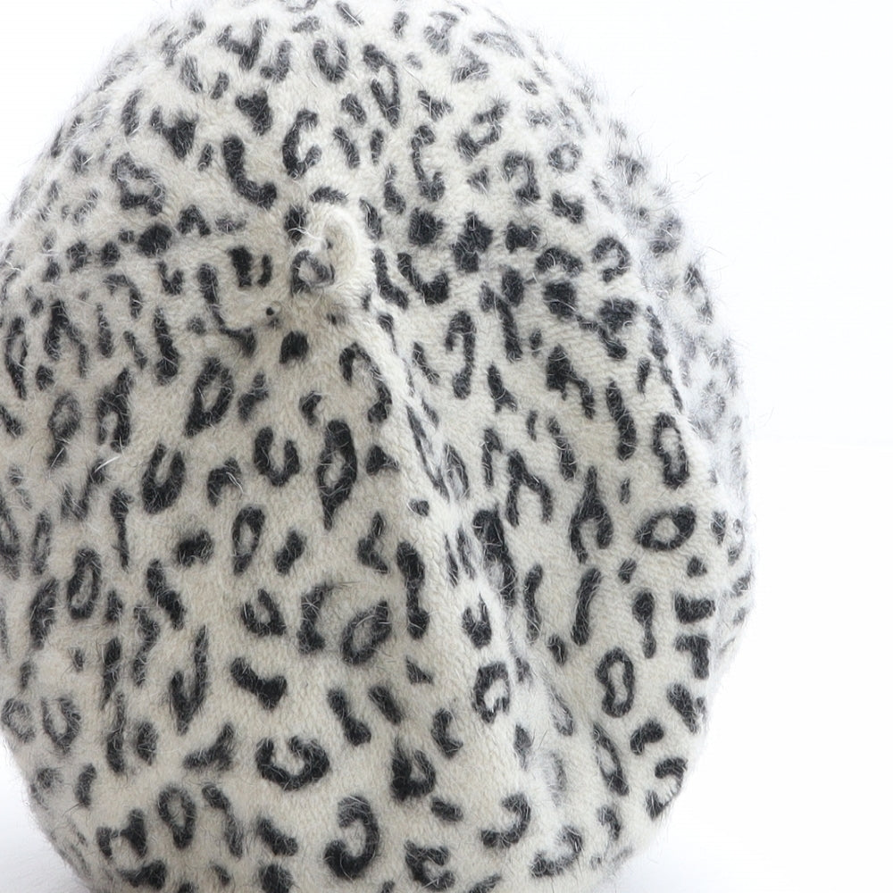 Preworn Womens Multicoloured Animal Print Acrylic Beret One Size - Leopard print