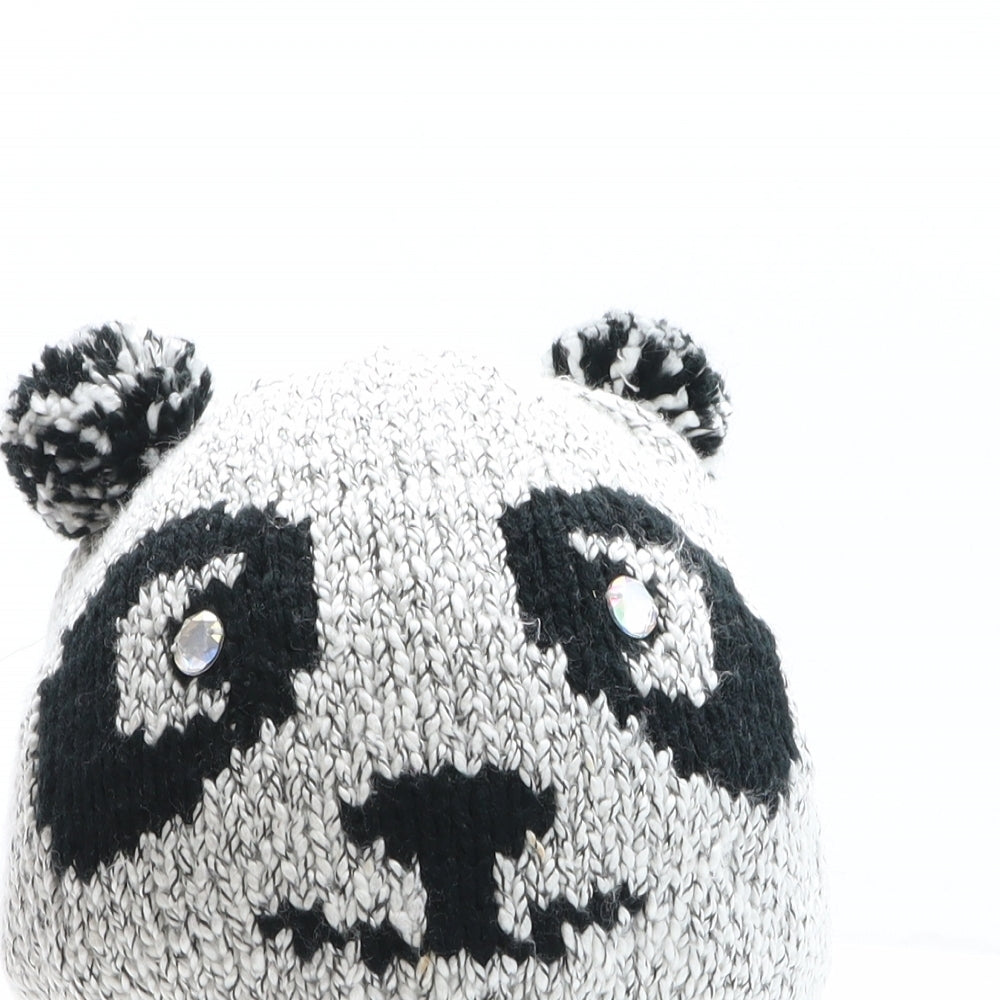 Atmosphere Womens Grey Acrylic Bobble Hat One Size - Panda Design