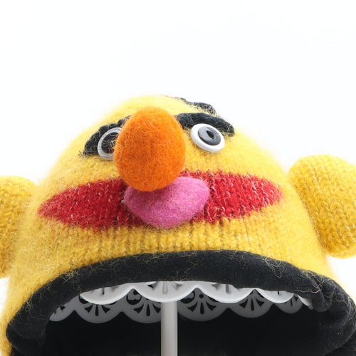 Preworn Boys Yellow 100% Wool Bonnet One Size - Muppets, Bert