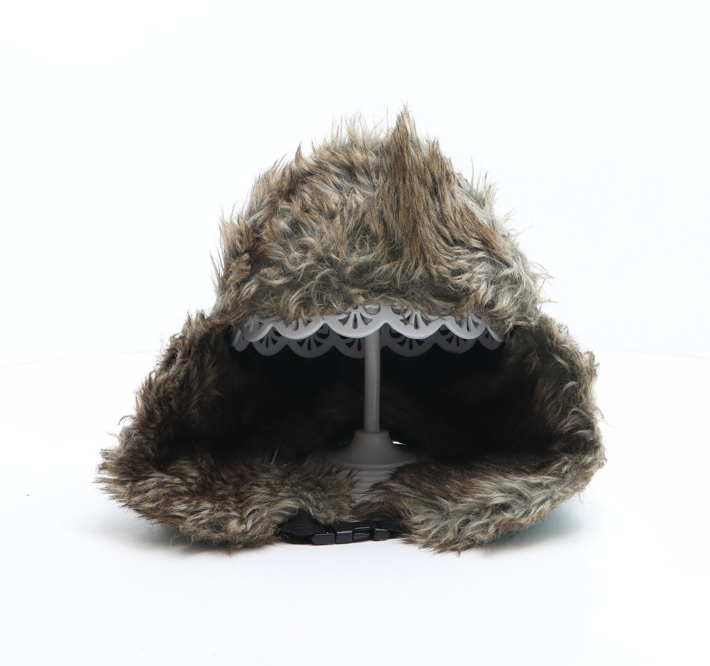 Preworn Mens Green Plaid Polyester Trapper Hat One Size