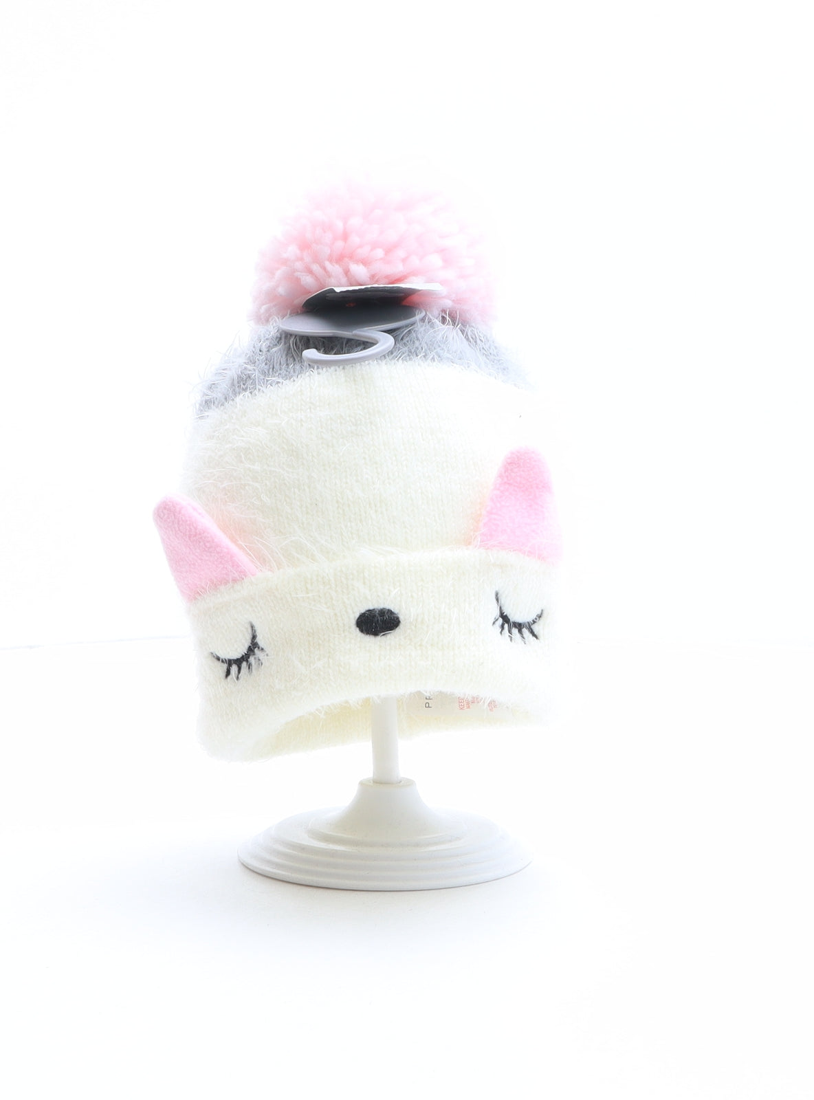 Primark Girls Multicoloured Colourblock Polyamide Bobble Hat One Size