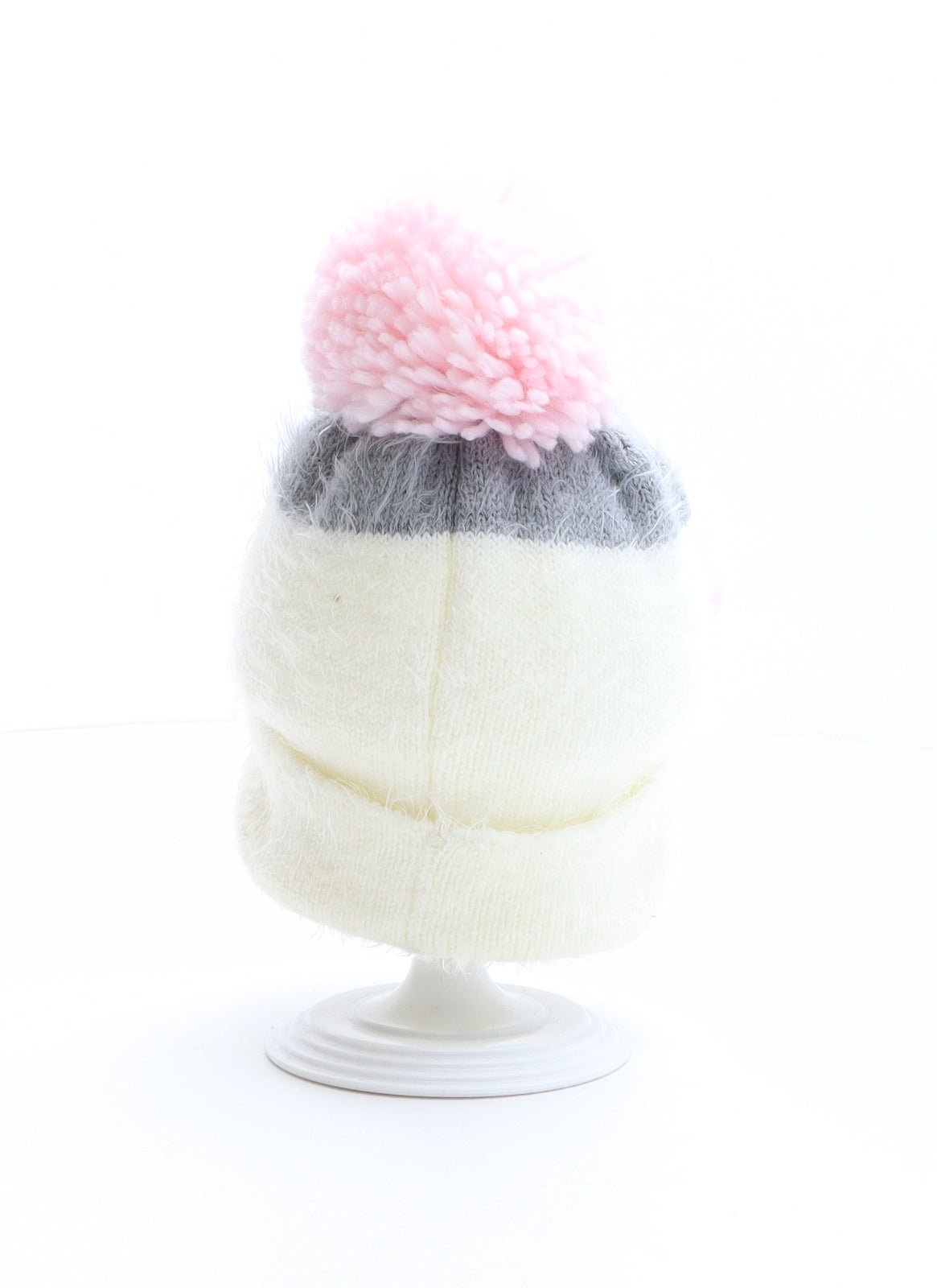 Primark Girls Multicoloured Colourblock Polyamide Bobble Hat One Size