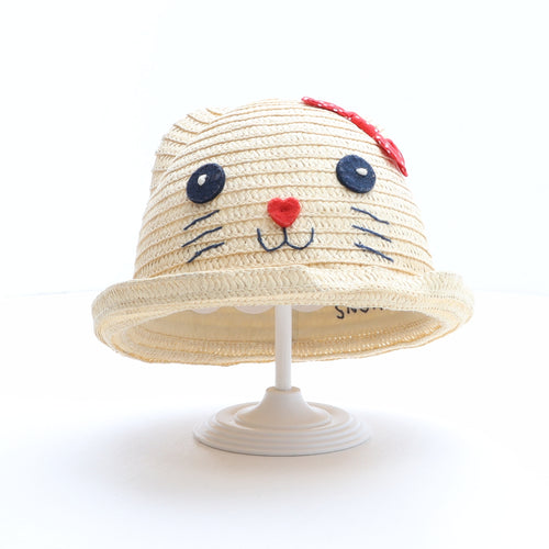 George Womens Beige Paper Trilby One Size - Cat design