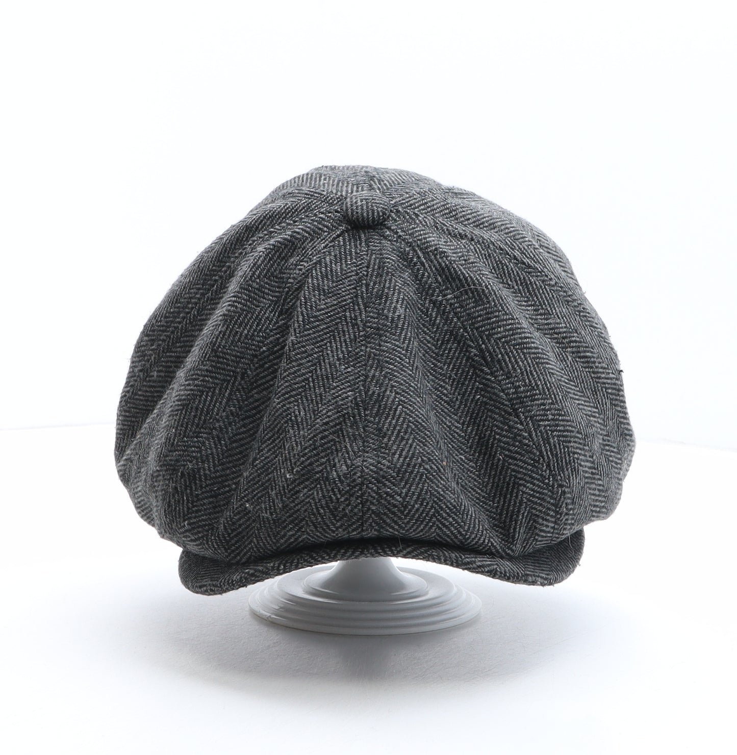 Hawkins Mens Grey Herringbone Wool Flat Cap Size 59