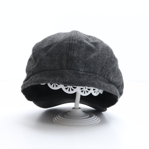 Hawkins Mens Grey Herringbone Wool Flat Cap Size 59