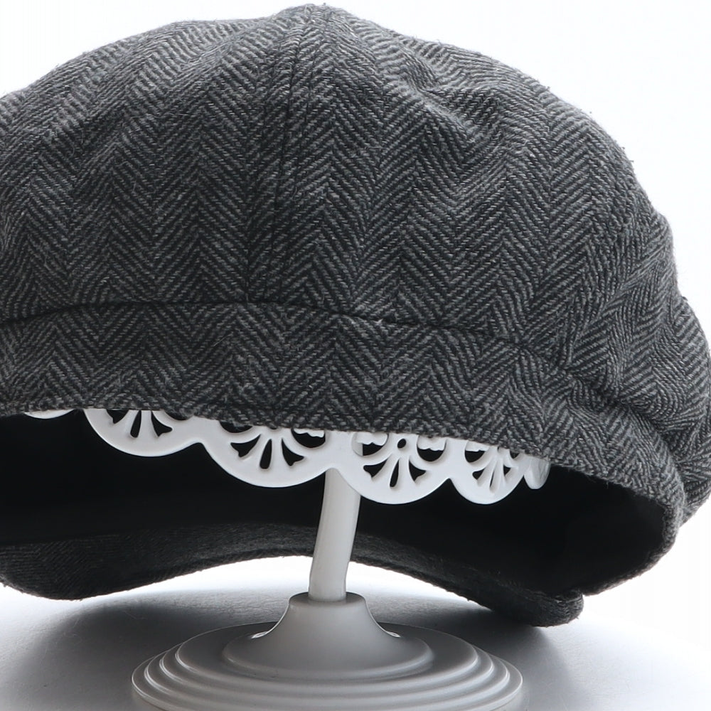 Hawkins Mens Grey Herringbone Wool Flat Cap Size 59