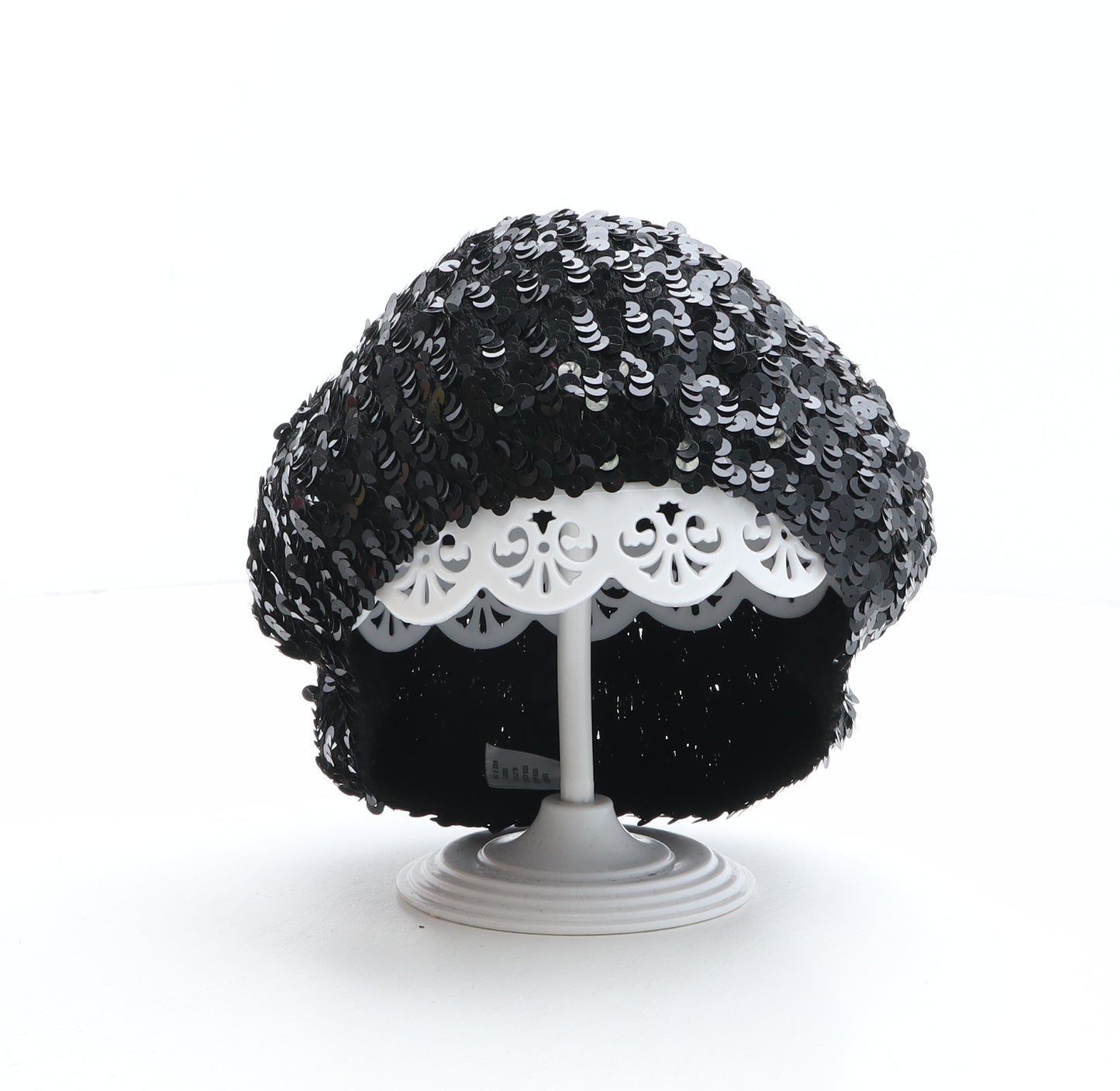 Preworn Womens Black Acrylic Beret One Size