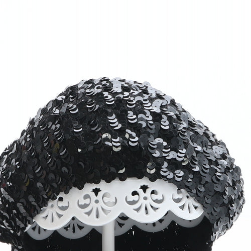 Preworn Womens Black Acrylic Beret One Size
