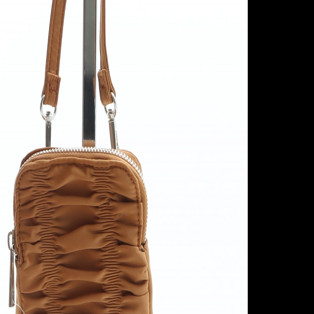 Topshop Womens Brown Solid Polyester Crossbody Size Mini