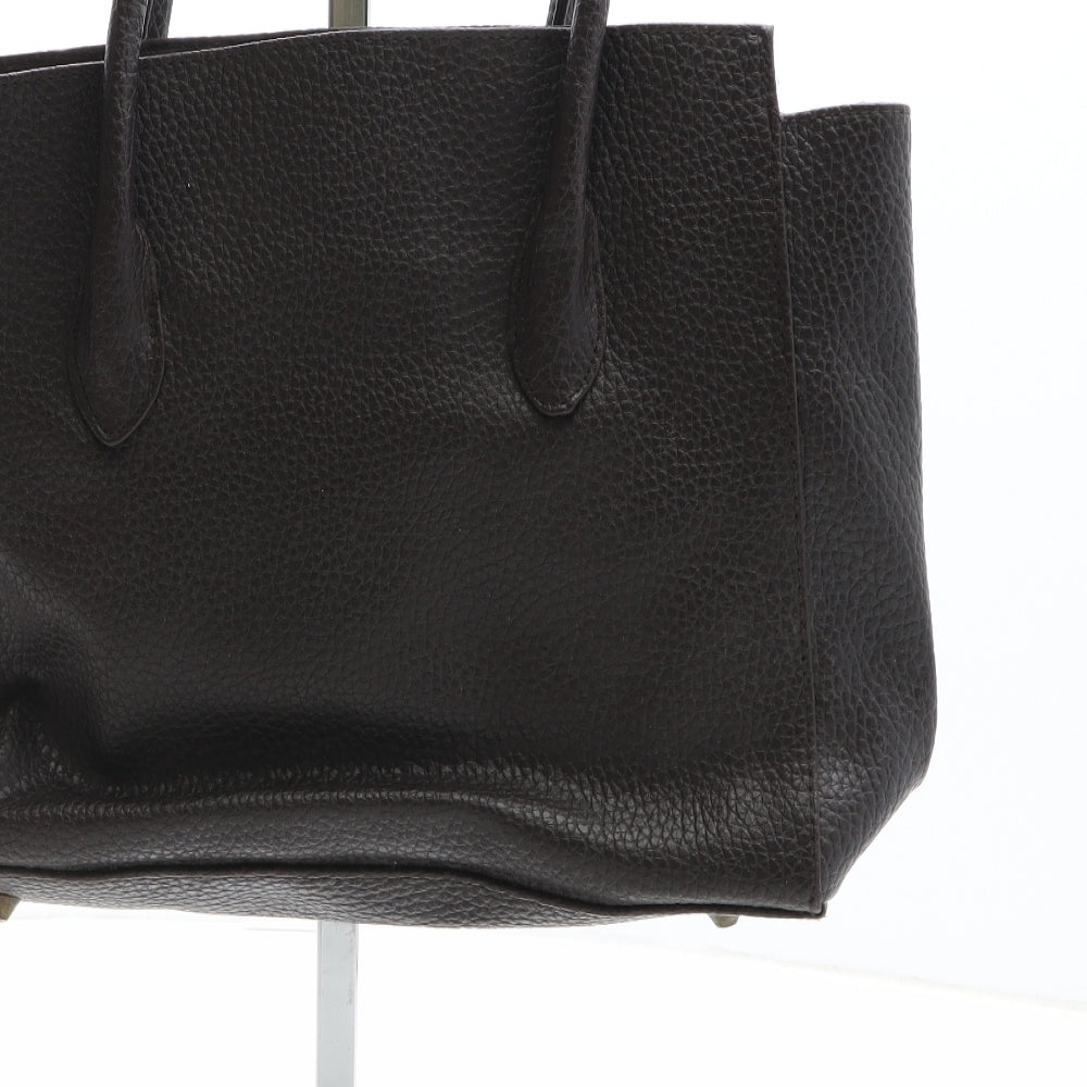 Atmosphere Womens Brown Solid PVC Top Handle Bag Size Medium - Padlock detail