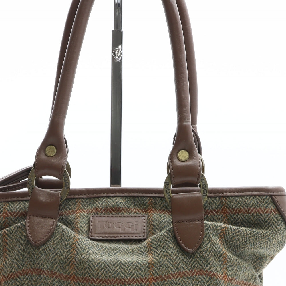 Toggi Womens Green Herringbone Polyester Shoulder Bag Size Medium