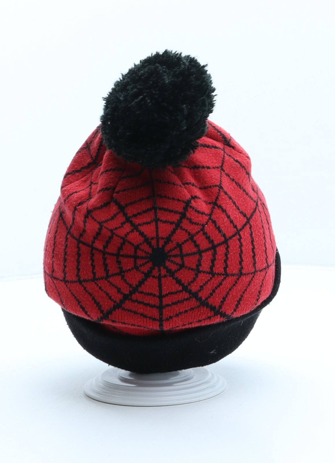 H&M Boys Red Geometric Acrylic Bobble Hat One Size - Spiderman