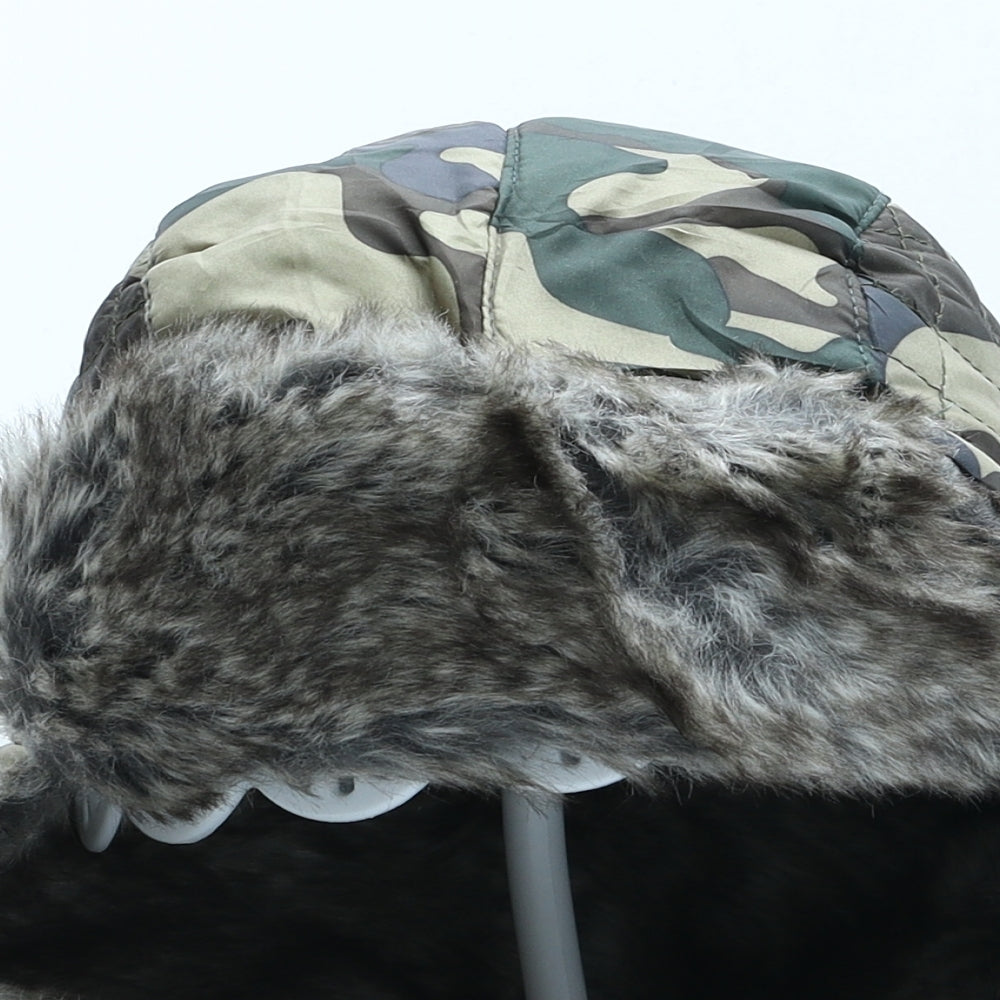 John Lewis Boys Green Camouflage Polyester Trapper Hat Size S