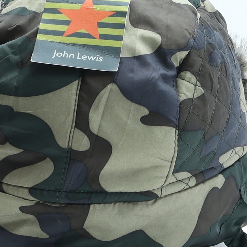 John Lewis Boys Green Camouflage Polyester Trapper Hat Size S