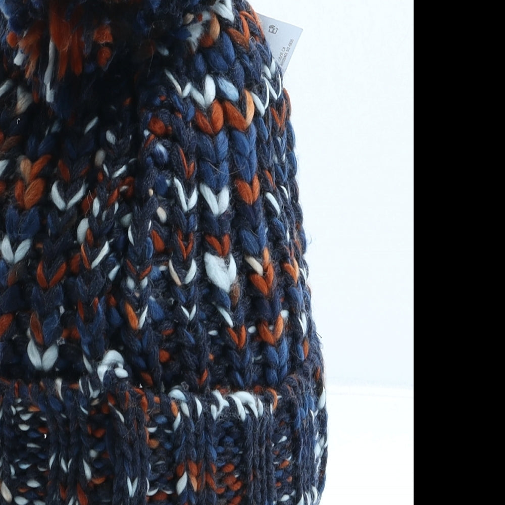F&F Boys Multicoloured Geometric Polyester Bobble Hat One Size