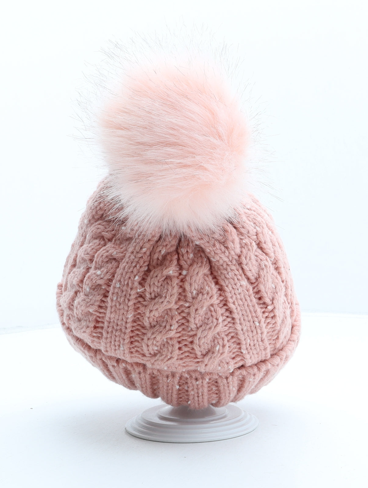 LCZTN Womens Pink Acrylic Bobble Hat One Size