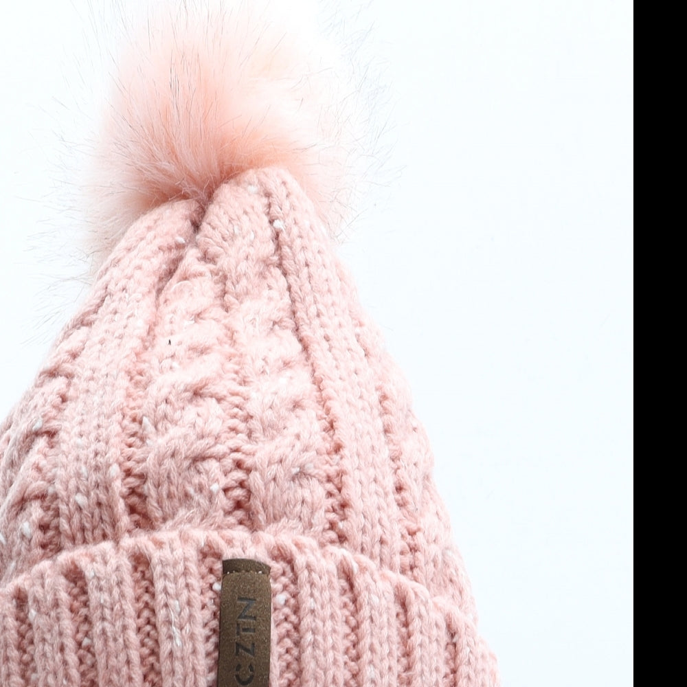 LCZTN Womens Pink Acrylic Bobble Hat One Size