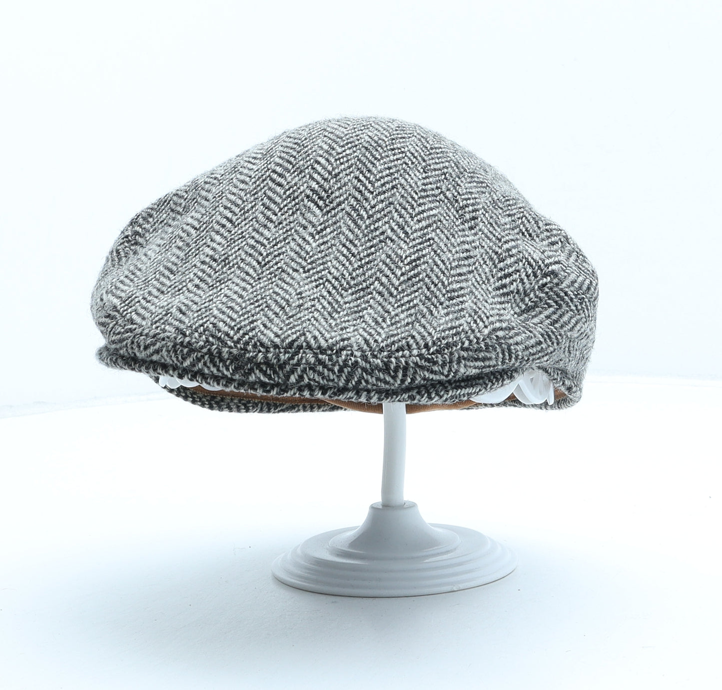 Failsworth Mens Grey Herringbone Polyester Flat Cap One Size