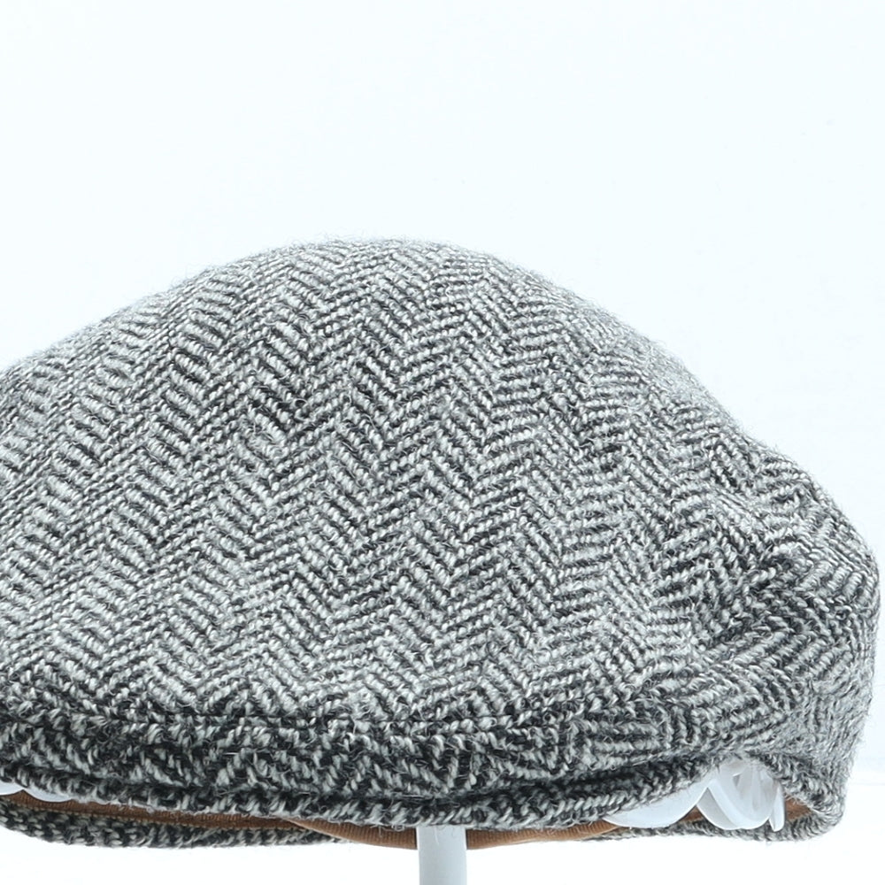 Failsworth Mens Grey Herringbone Polyester Flat Cap One Size