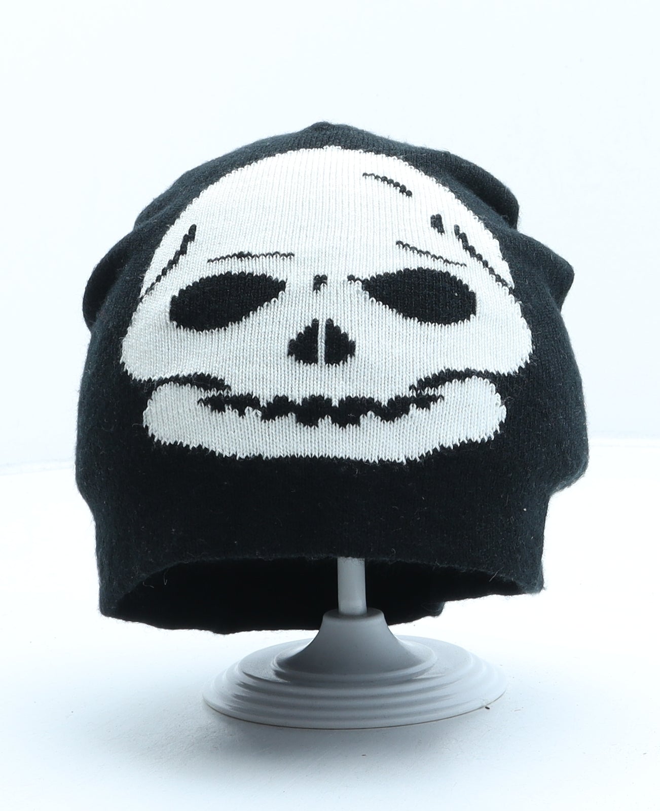 NEXT Boys Black Acrylic Beanie One Size - Skull