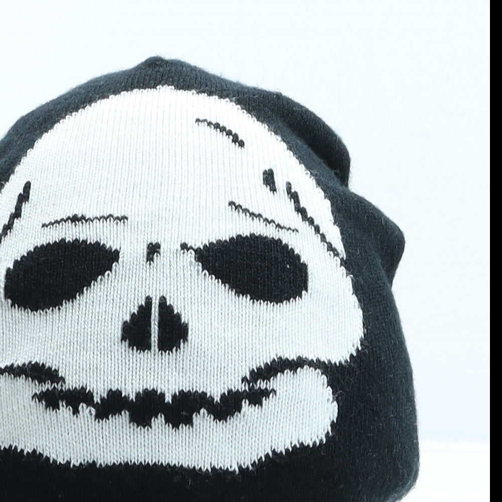 NEXT Boys Black Acrylic Beanie One Size - Skull