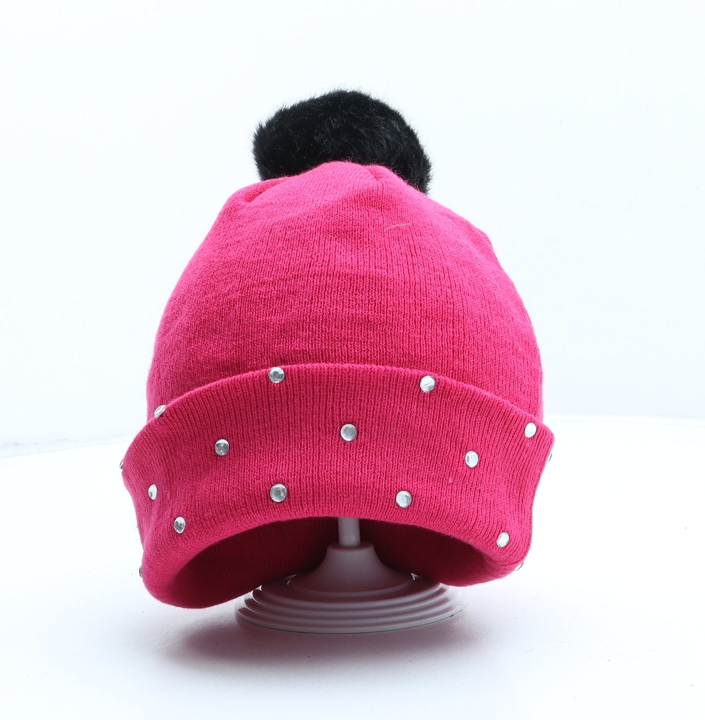 New Era Womens Pink Acrylic Bobble Hat One Size