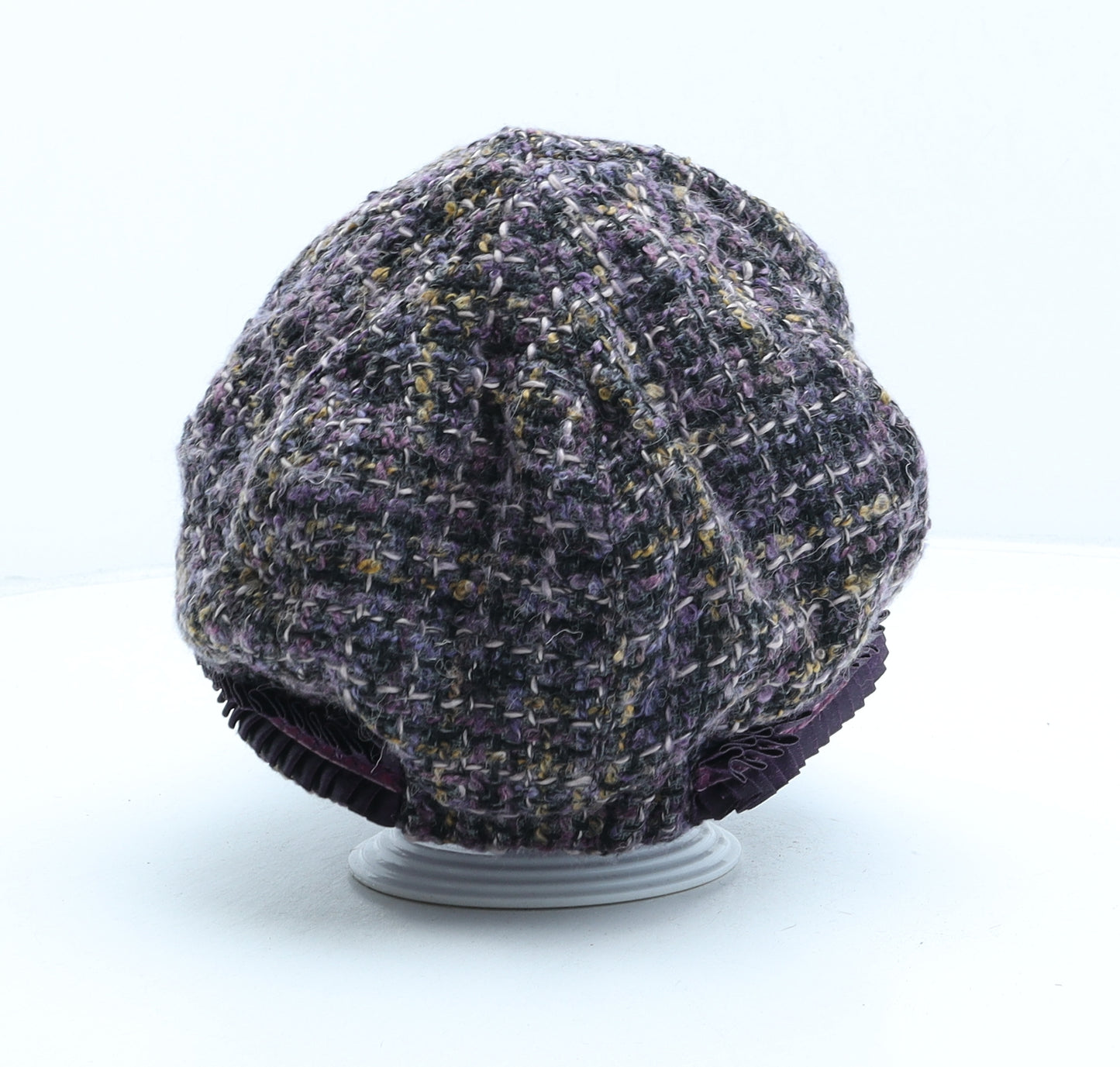 Marks and Spencer Womens Purple Check Polyester Peaked Cap One Size