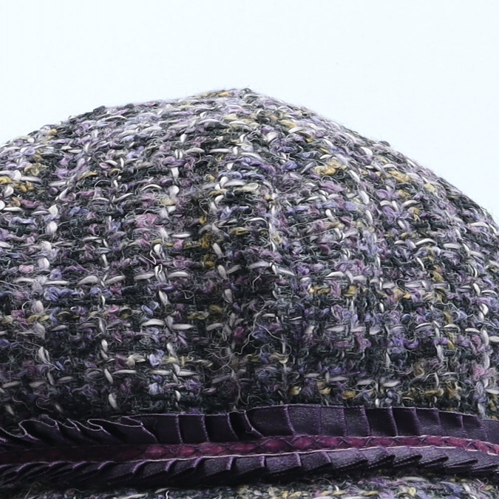 Marks and Spencer Womens Purple Check Polyester Peaked Cap One Size