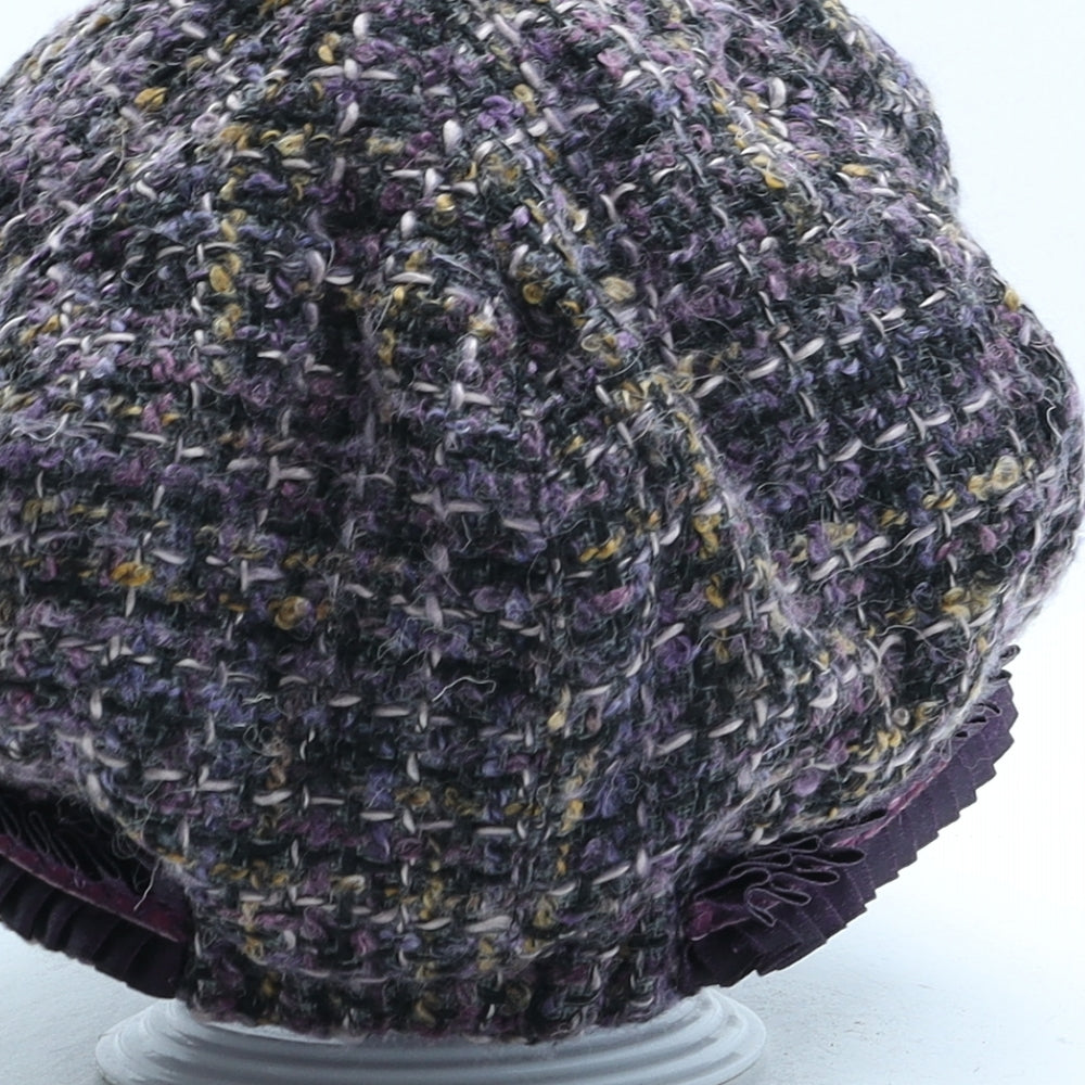 Marks and Spencer Womens Purple Check Polyester Peaked Cap One Size