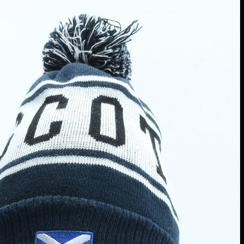 Devoted Mens Blue Acrylic Beanie One Size - Scotland