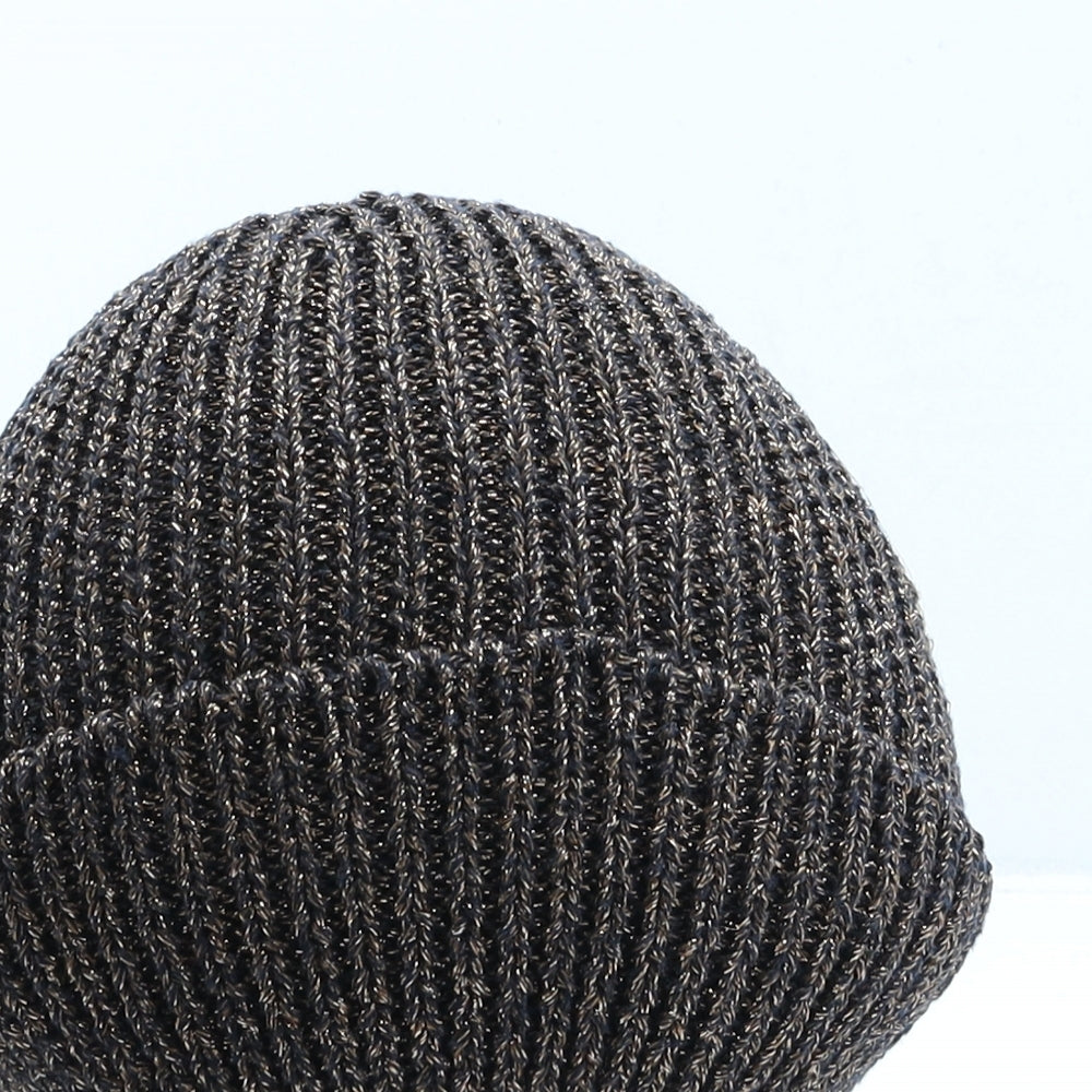 H&M Womens Brown Cotton Beanie One Size