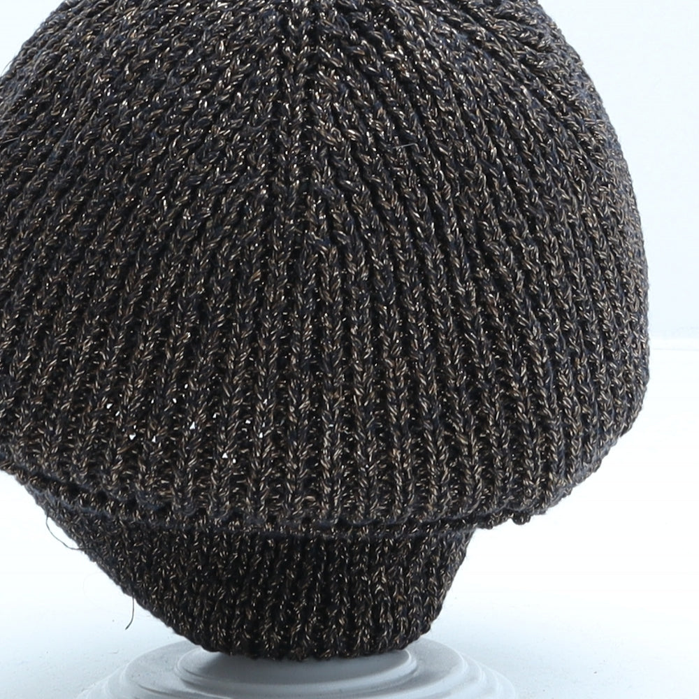 H&M Womens Brown Cotton Beanie One Size