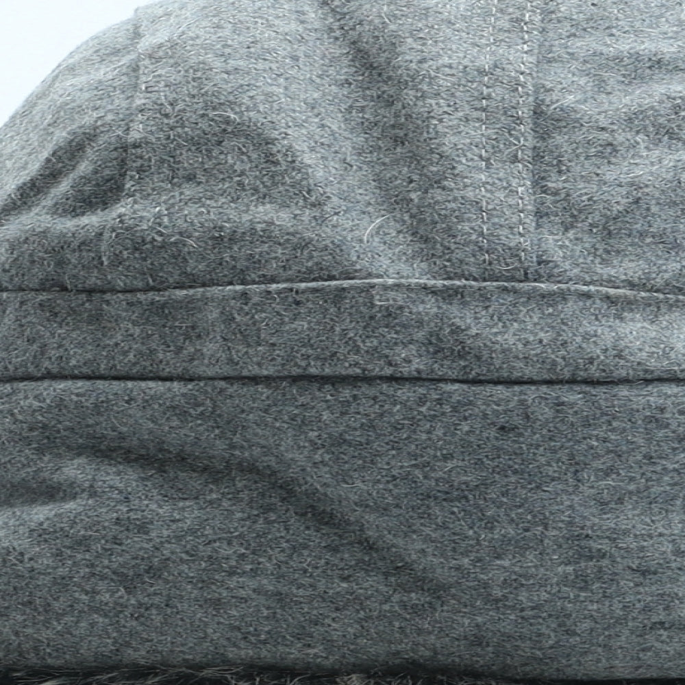 Preworn Mens Grey Polyester Trapper Hat One Size - Faux Fur