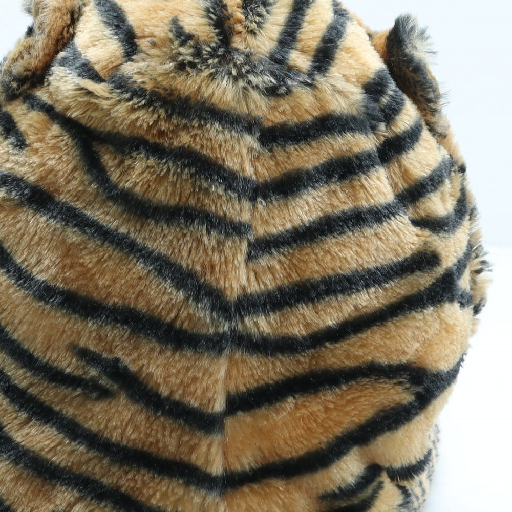 George Boys Orange Animal Print Polyester Beanie One Size - Tiger