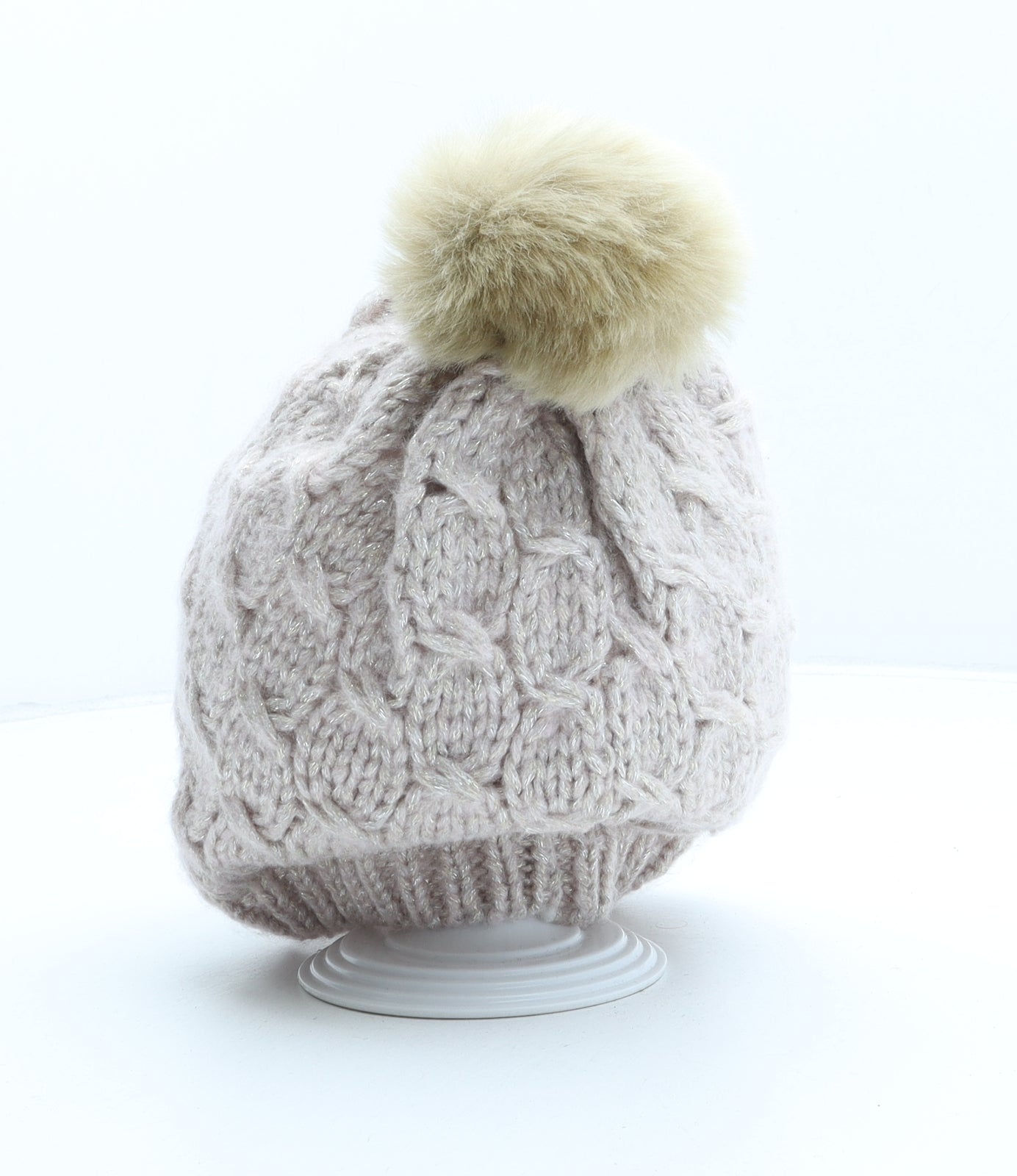 Marks and Spencer Womens Pink Acrylic Bobble Hat One Size