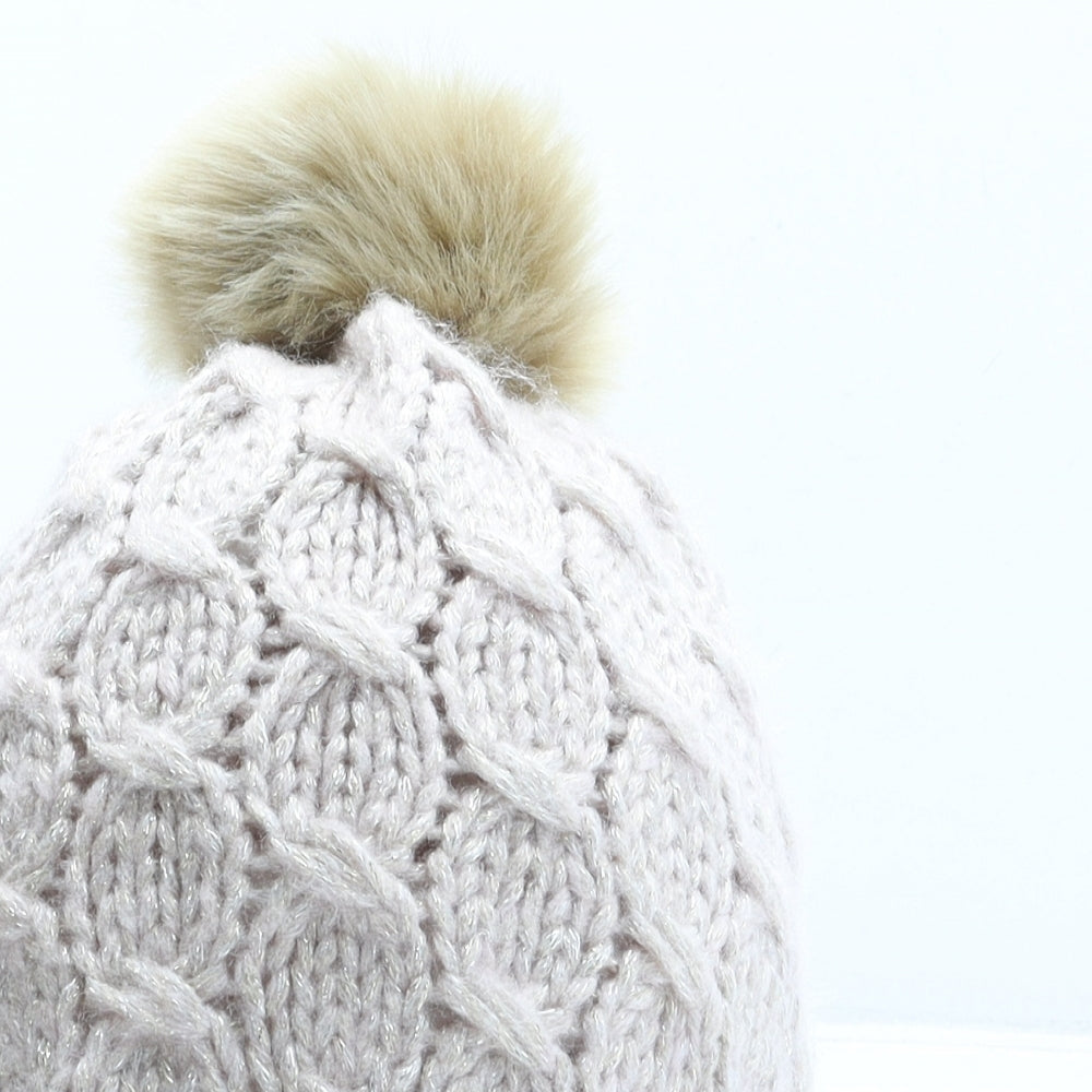 Marks and Spencer Womens Pink Acrylic Bobble Hat One Size
