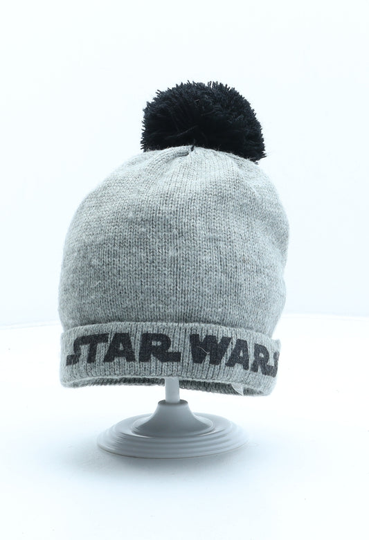 Star Wars Boys Grey Acrylic Bobble Hat One Size