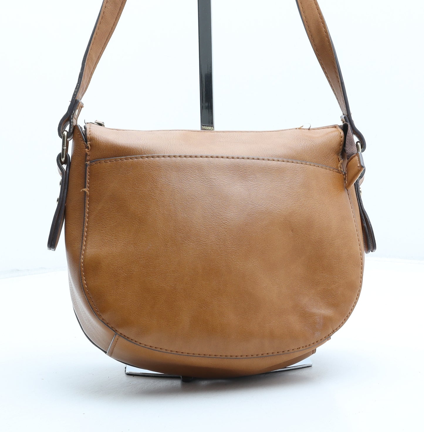 Accessorize Womens Brown Polyurethane Crossbody Size Small