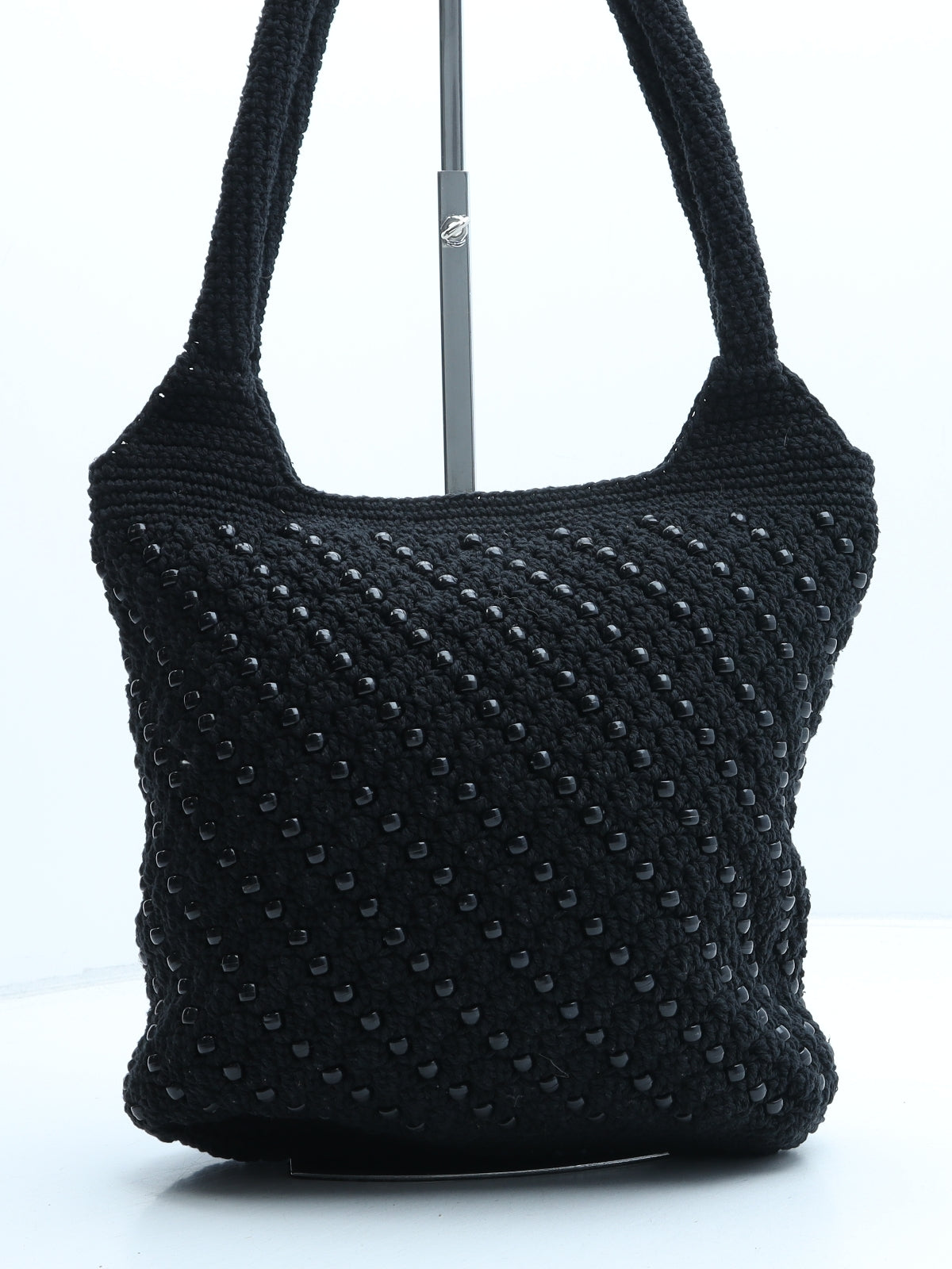 Preworn Womens Black Polyester Tote Size Medium