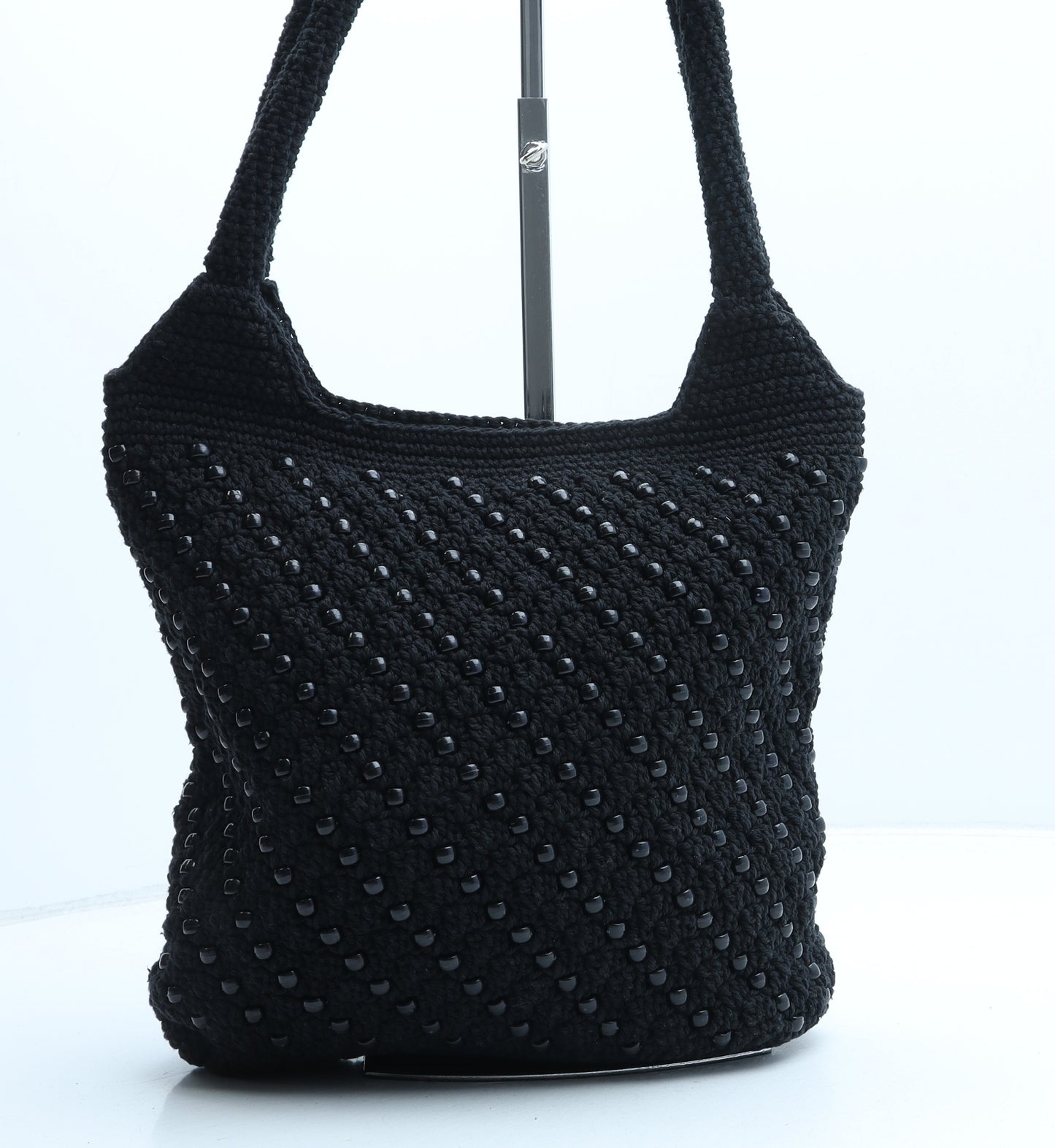 Preworn Womens Black Polyester Tote Size Medium