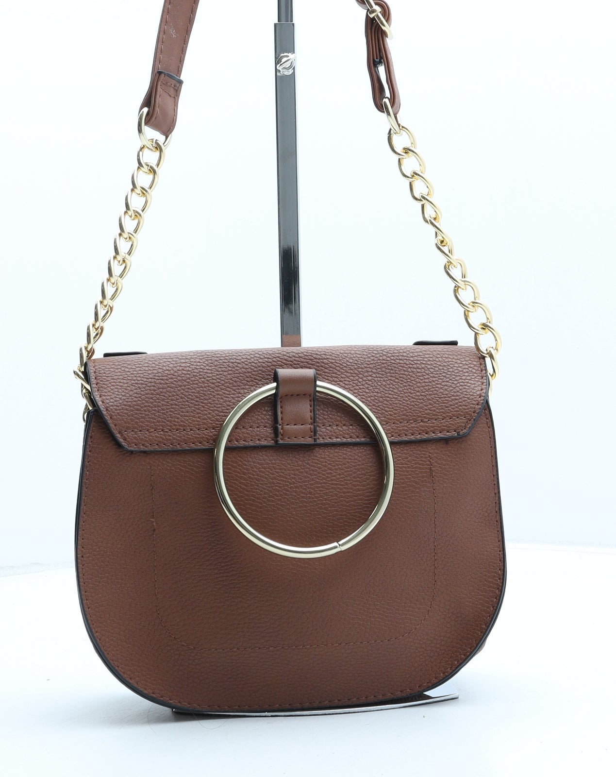 Primark Womens Brown Polyurethane Crossbody Size Small