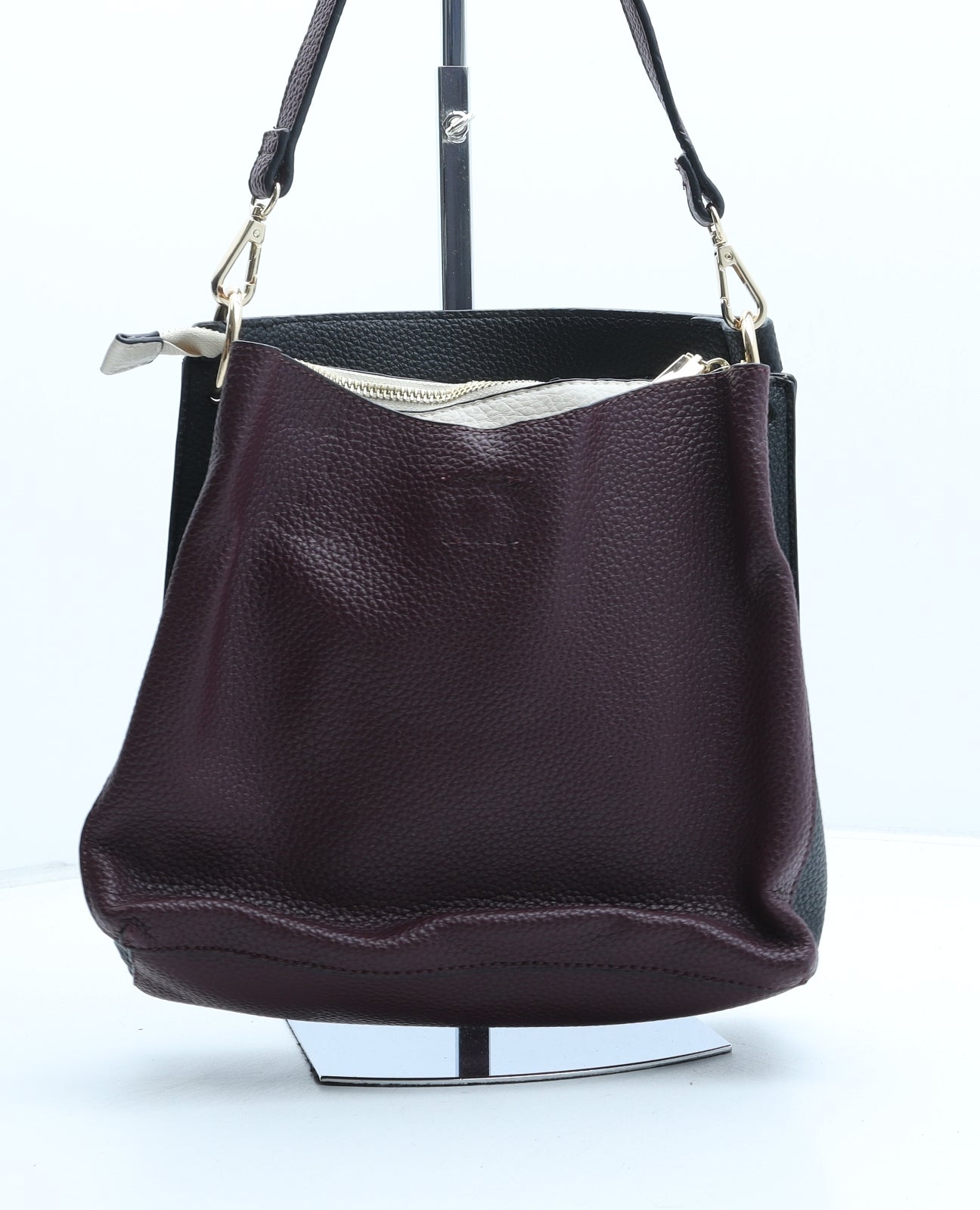 Dunnes Stores Womens Purple Polyurethane Hobo Bag Size Small