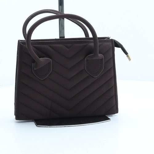 Preworn Womens Brown Polyester Top Handle Bag Size Mini